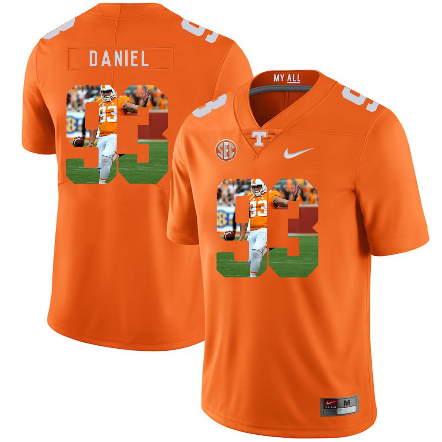 Men Tennessee Volunteers #93 Daniel Orange Fashion Edition Customized NCAA Jerseys->customized ncaa jersey->Custom Jersey
